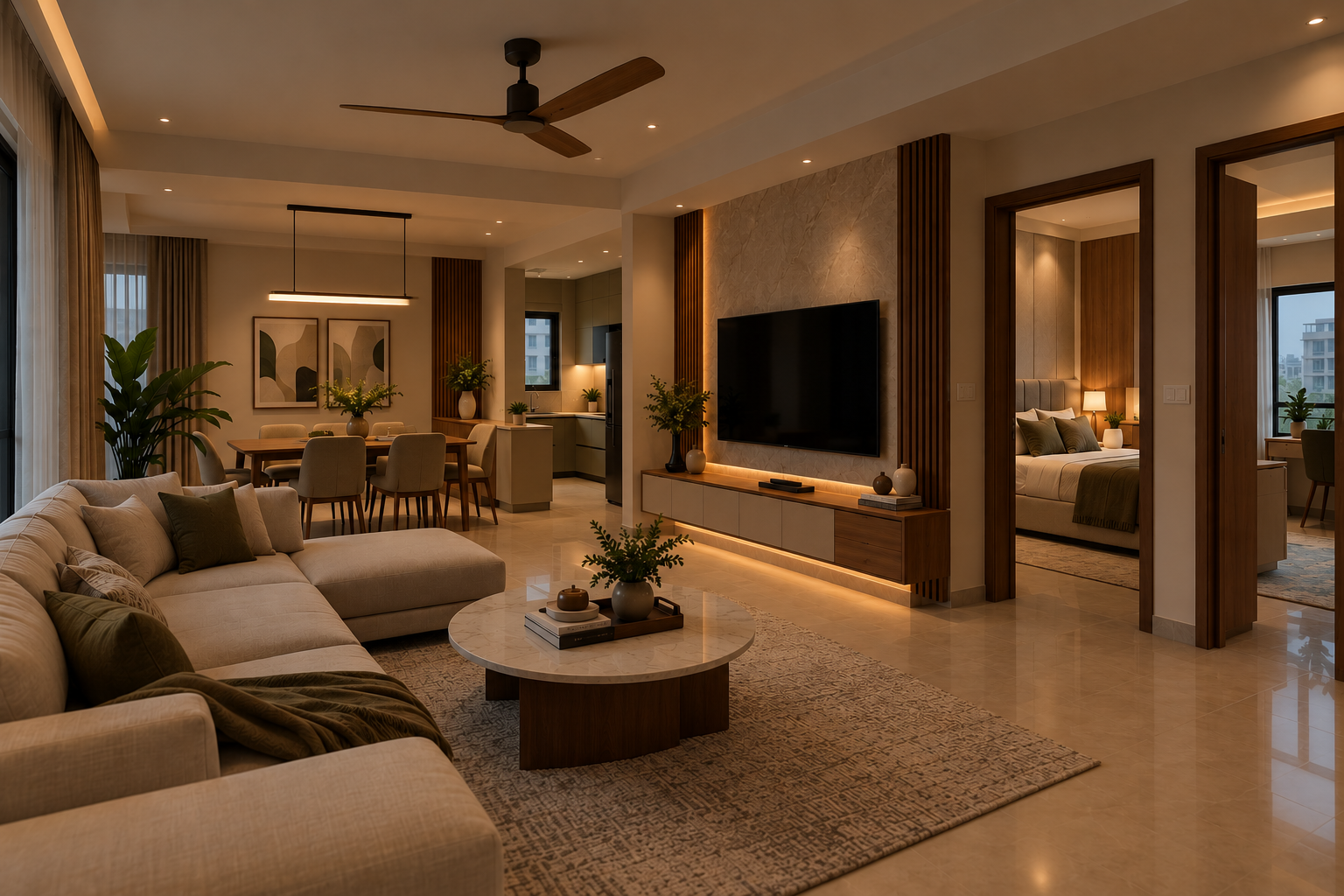 3 BHK Flat Interior Design Ideas for Modern Homes